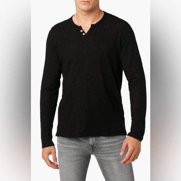 Sz.XL-MEN’S JOE’S Navy Blue HEMP COTTON HENLEY - Picture 5 of 5